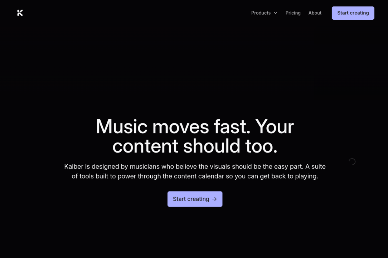 Kaiber website screenshot