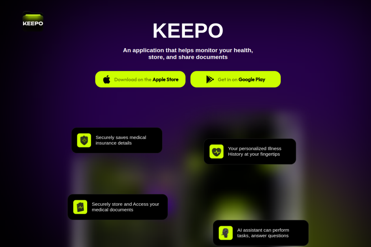 Keepo Ai Health Tracker Assistant website screenshot