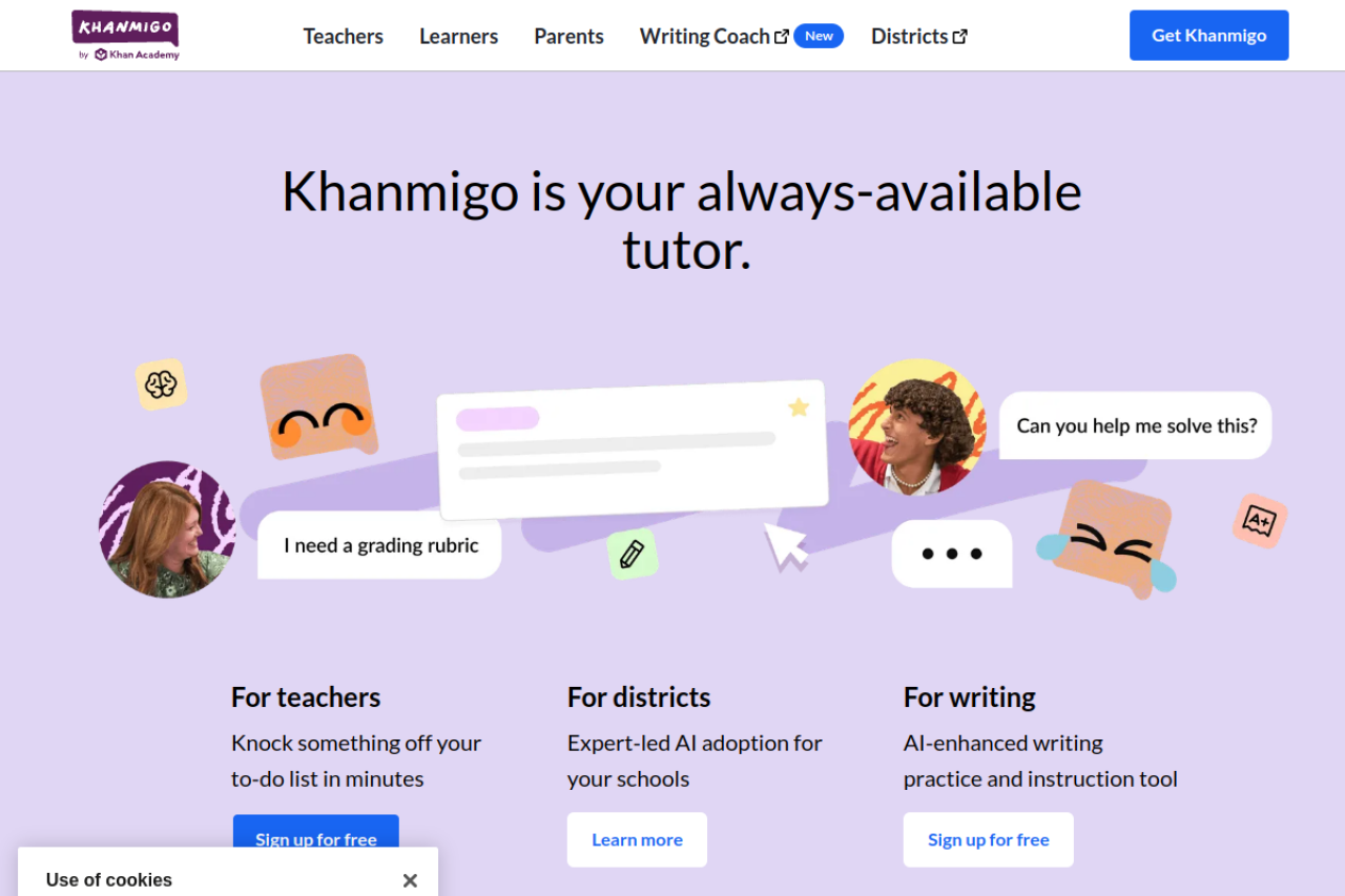 Khanmigo Ai website screenshot