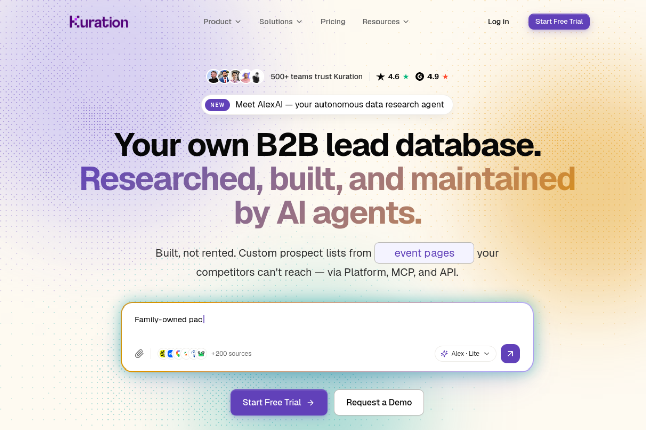 B2b Research Ai Agent website screenshot