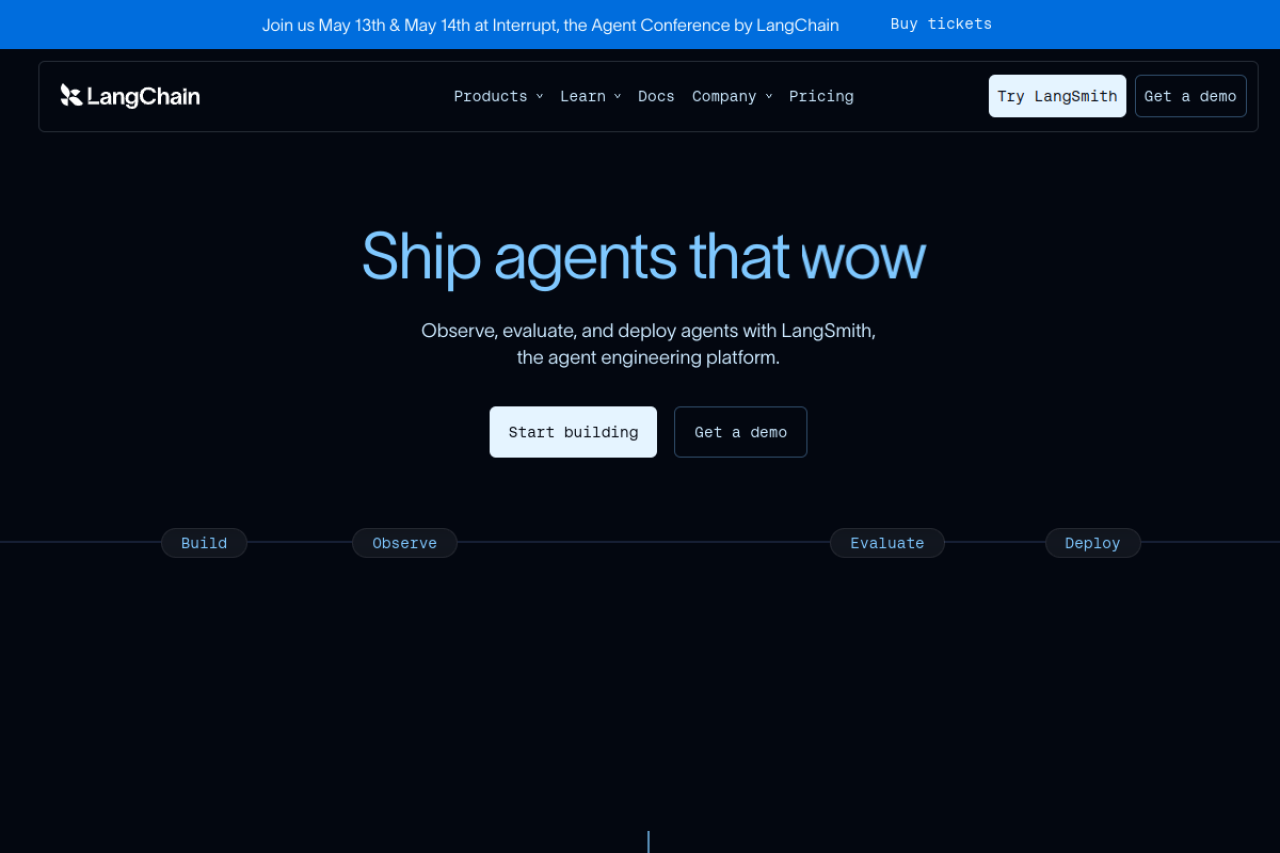 LangChain website screenshot