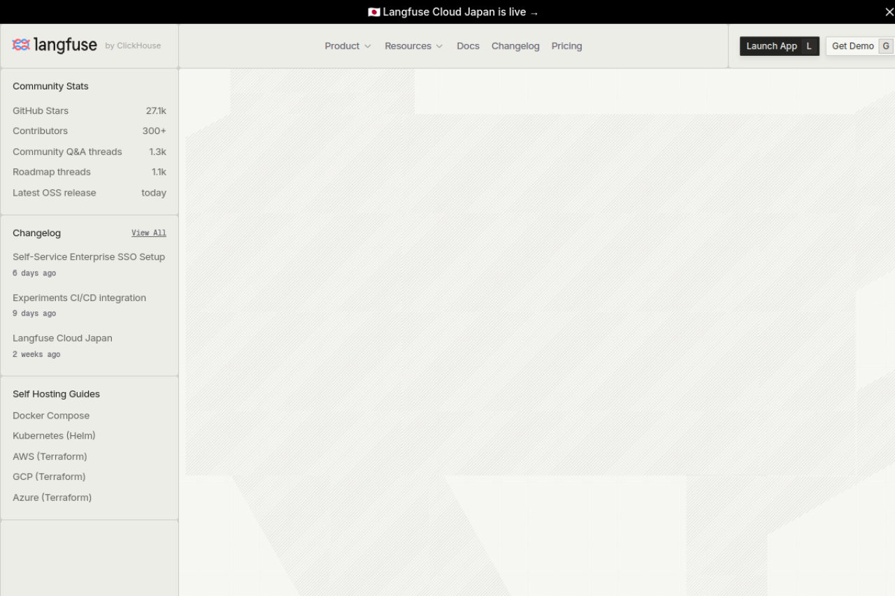 Langfuse website screenshot