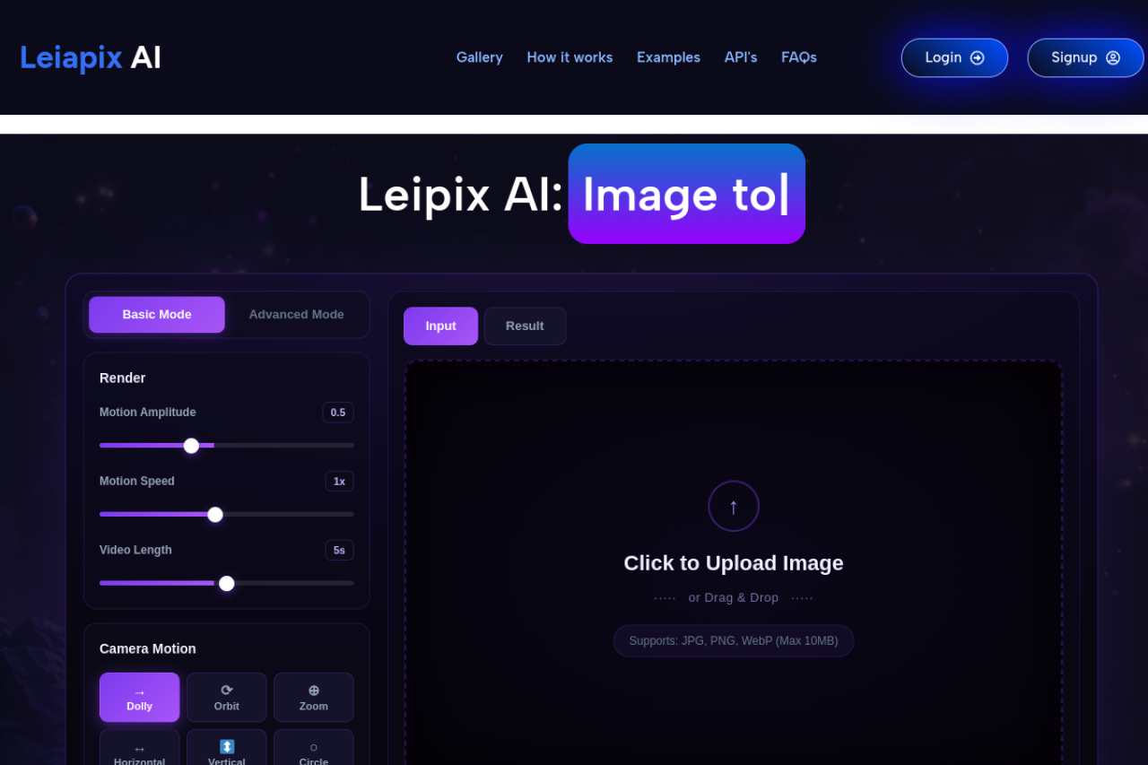 Leiapix Ai website screenshot
