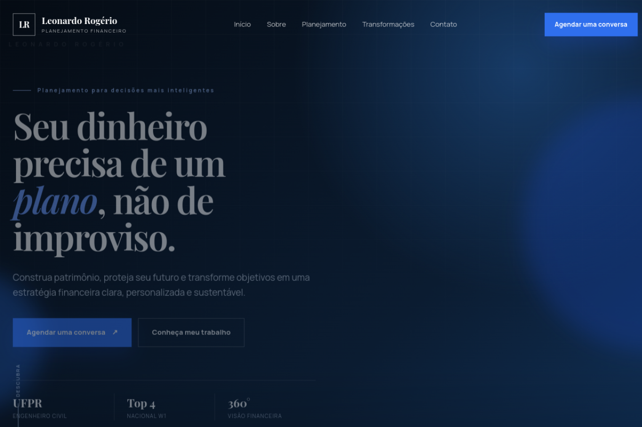Pré-visualização do site Leonardo Rogério