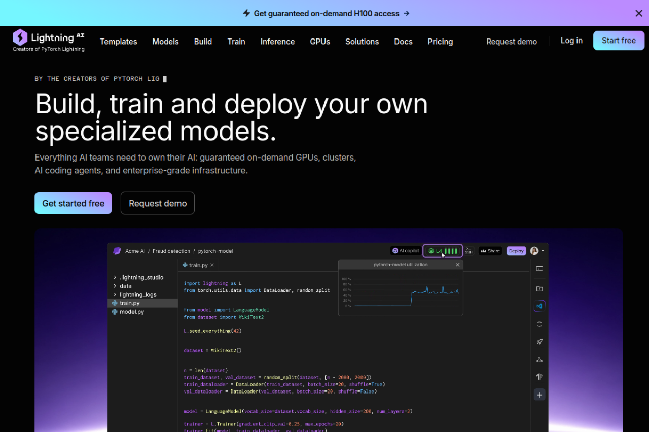 Lightning AI screenshot