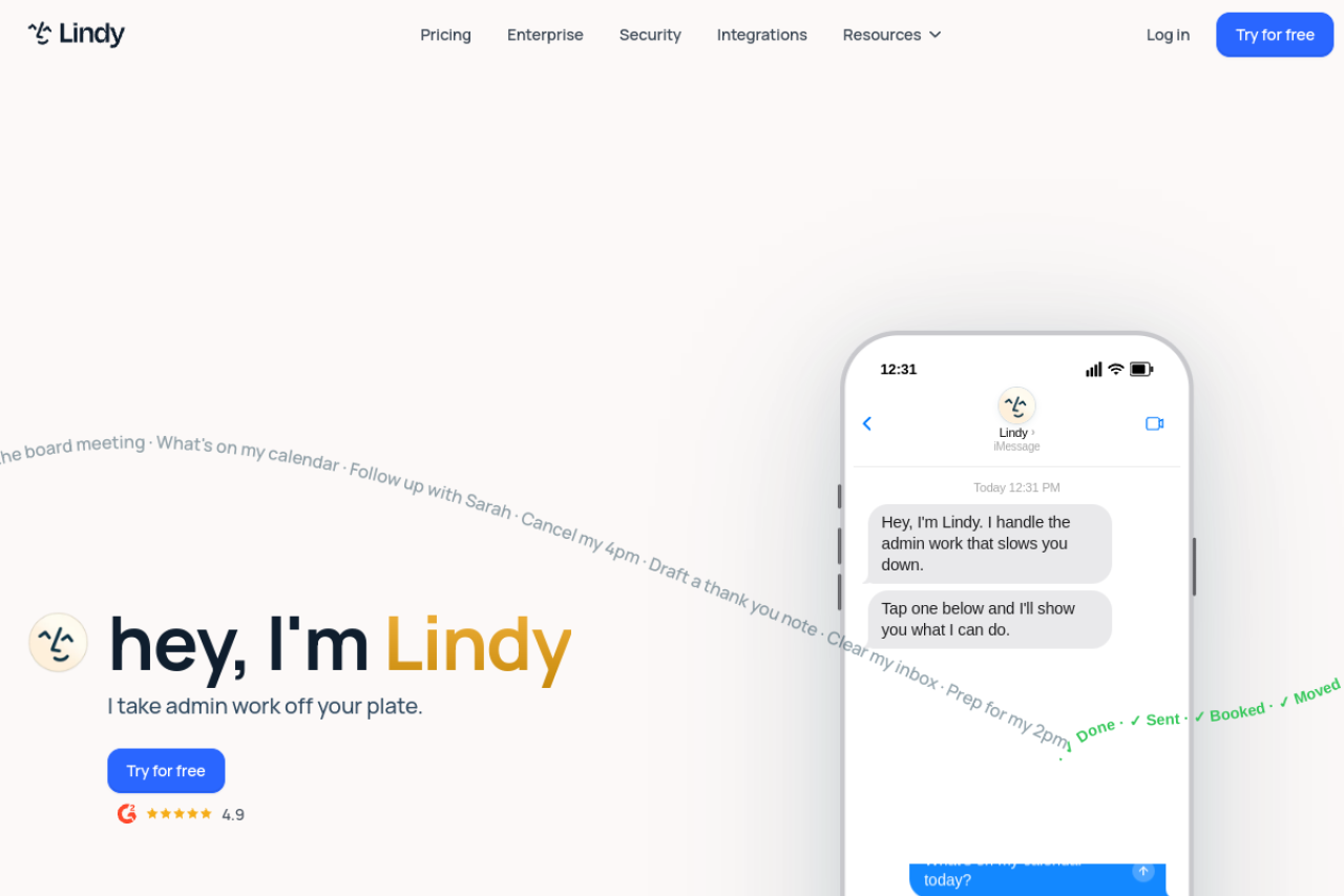 Lindy website screenshot