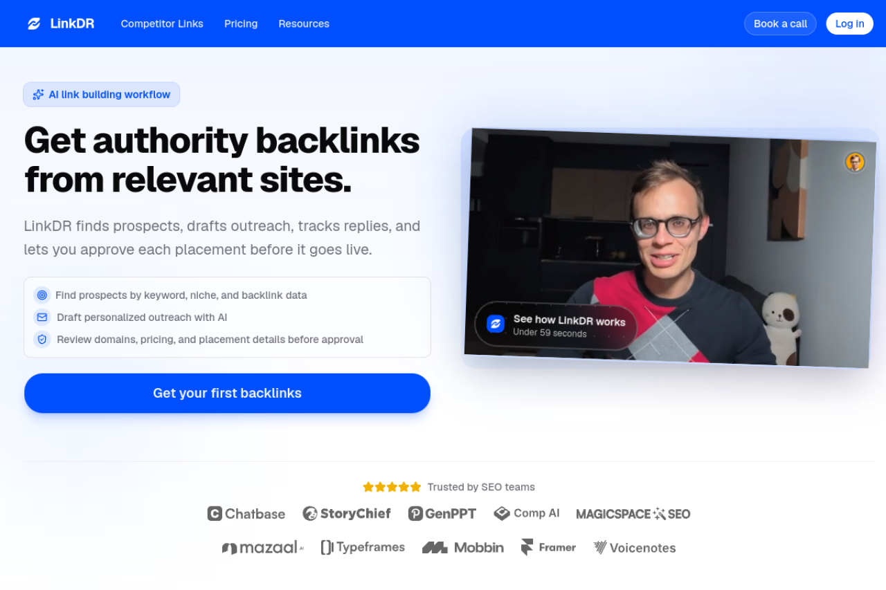 Linkdr website screenshot