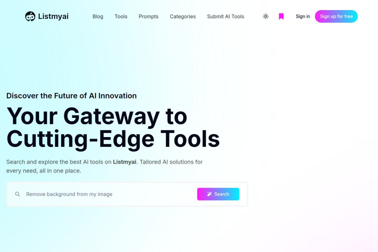 Listmyai website screenshot