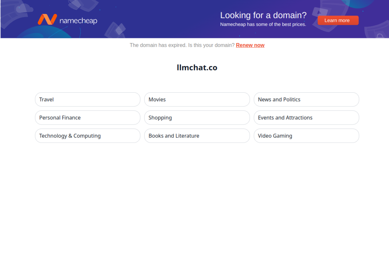 Llmchat website screenshot