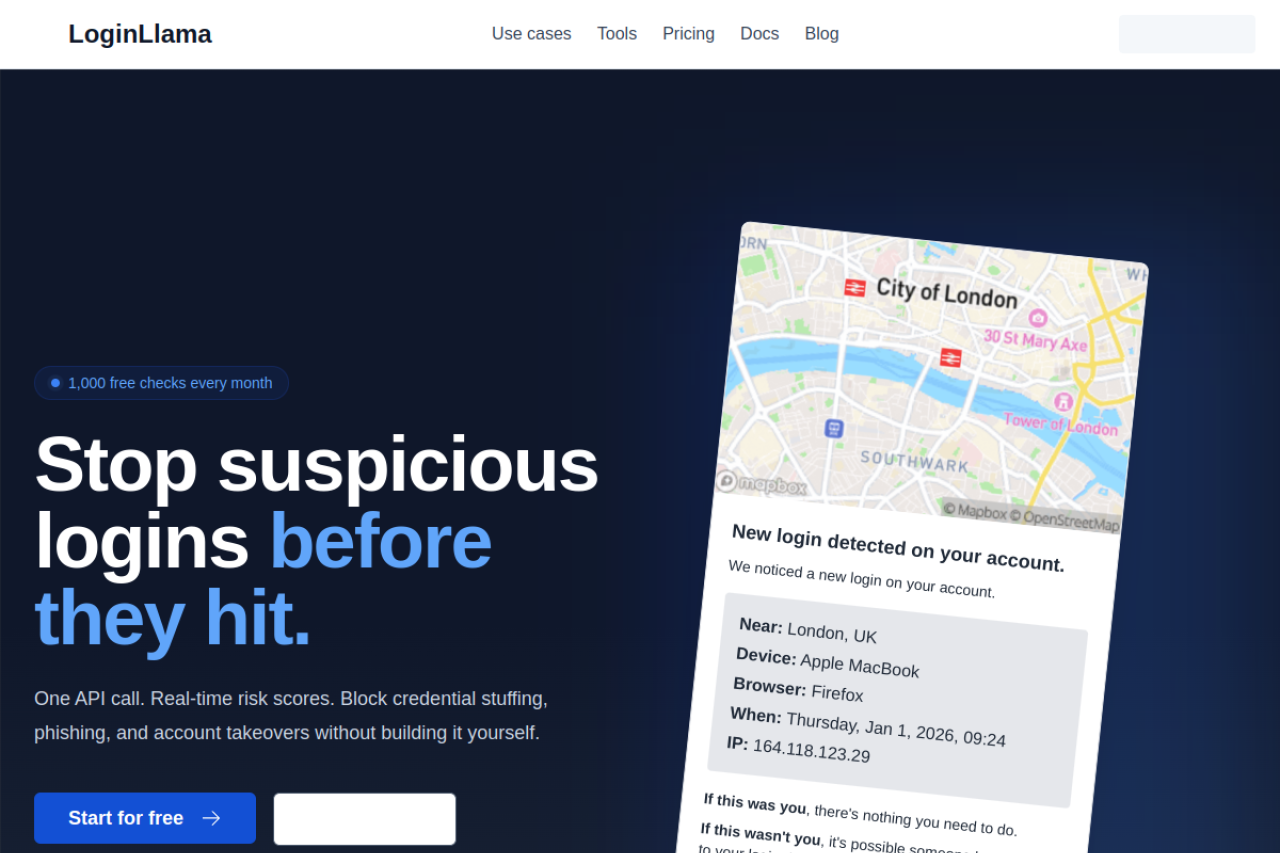 LoginLlama website screenshot