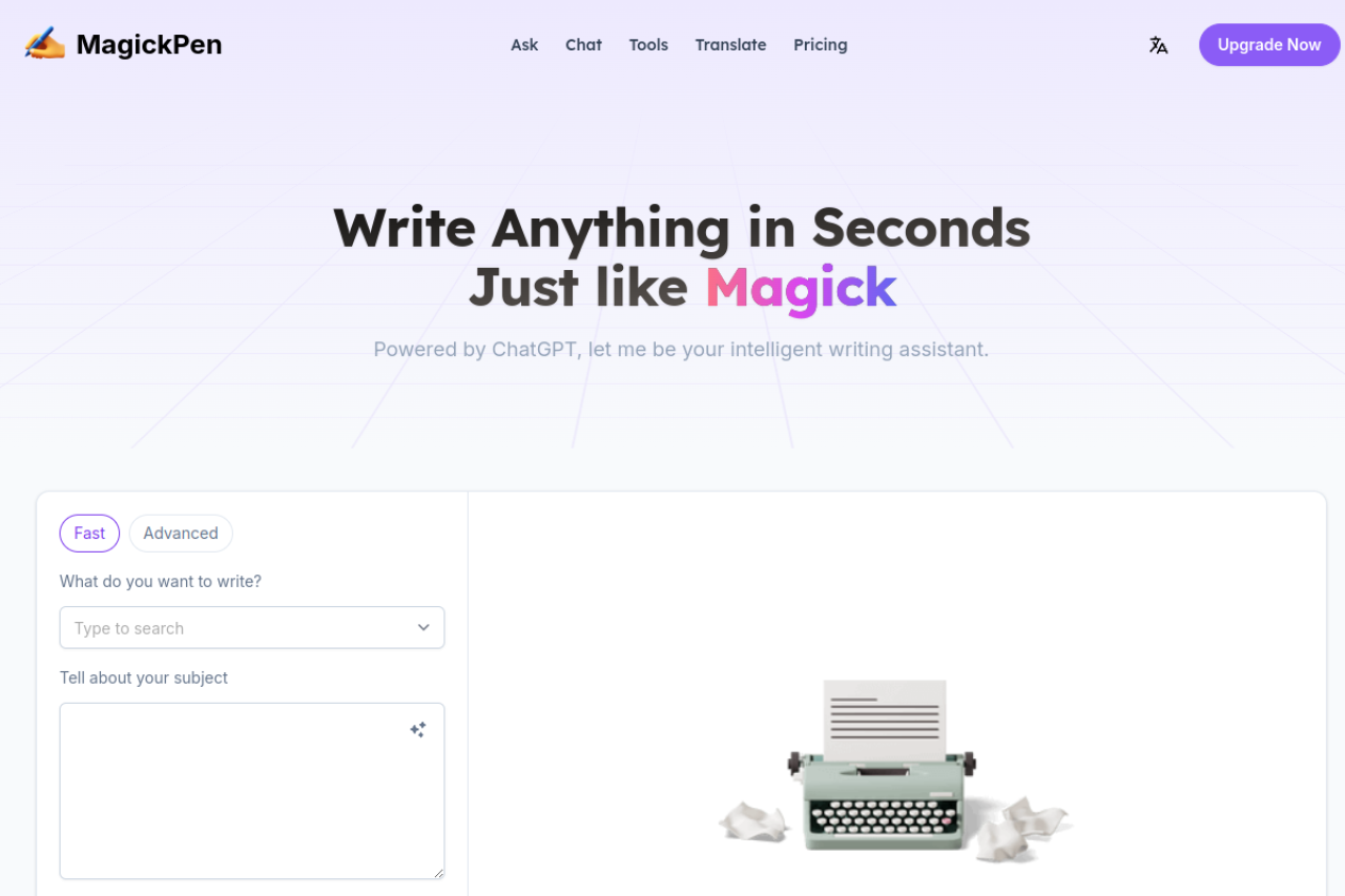 Magickpen website screenshot