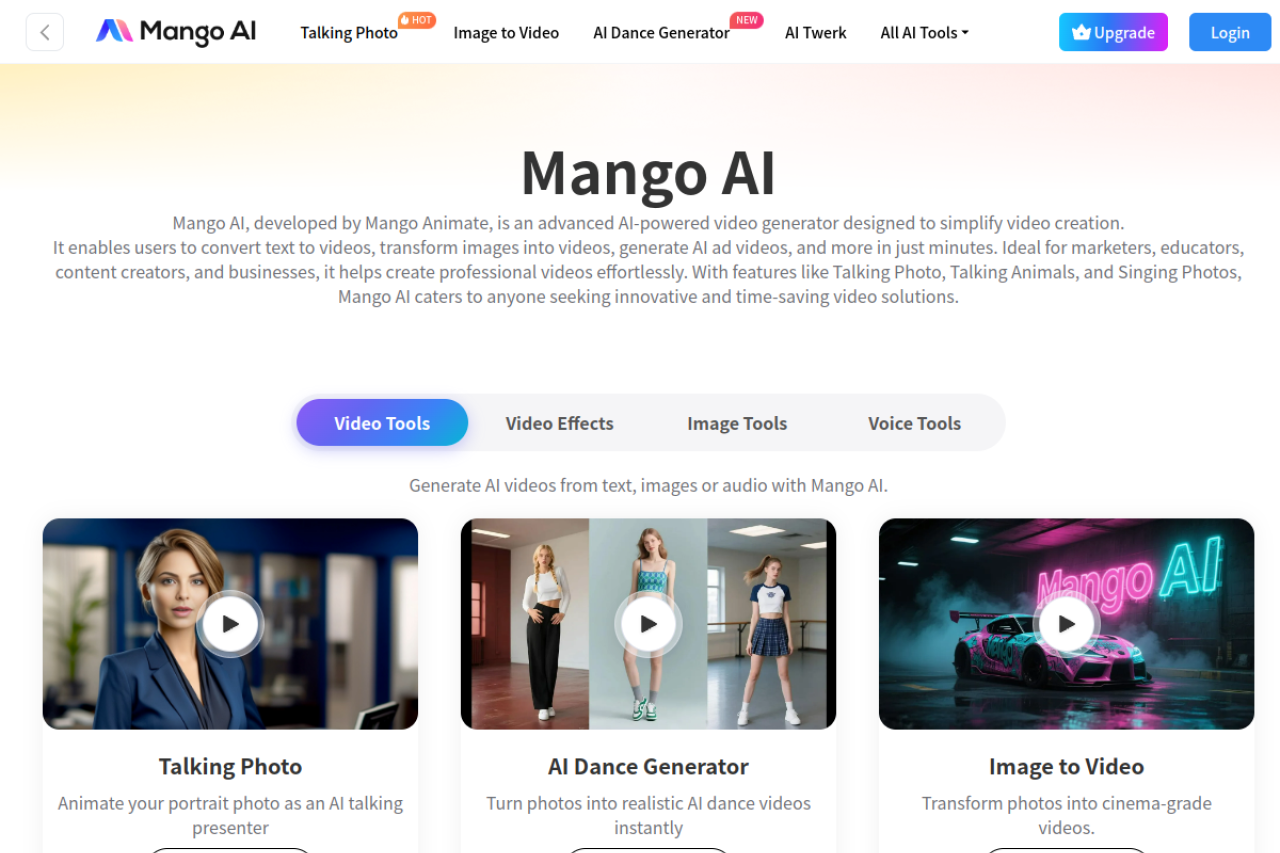 Mango Ai website screenshot