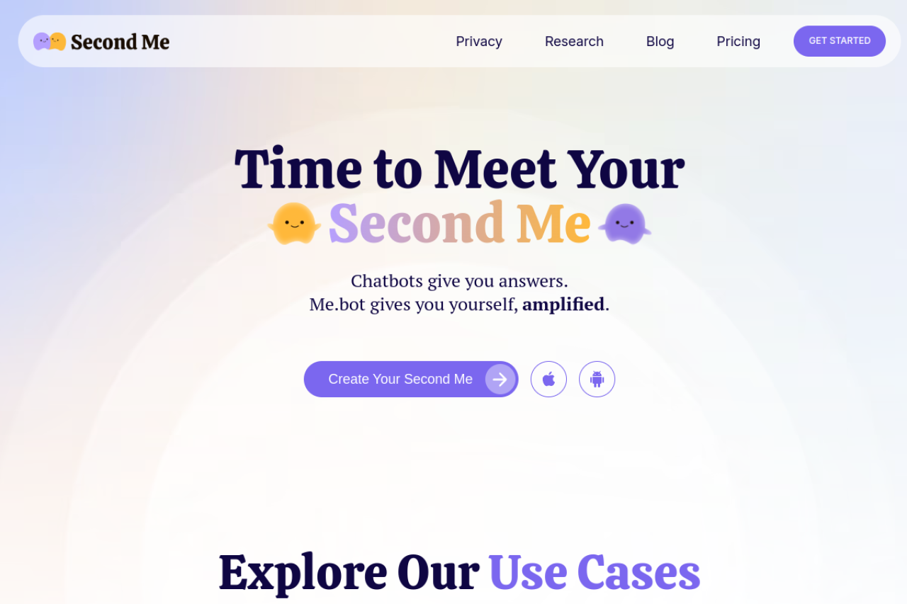 Me.bot website screenshot