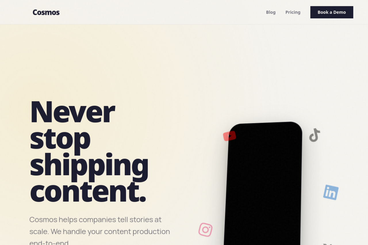 Cosmos website screenshot