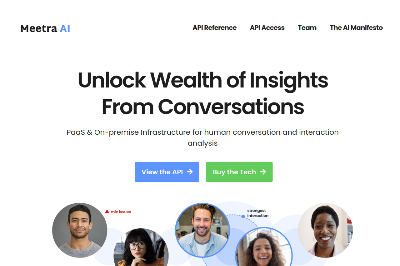 Meetra AI website screenshot