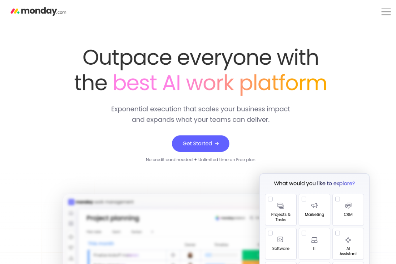 Monday.com website screenshot