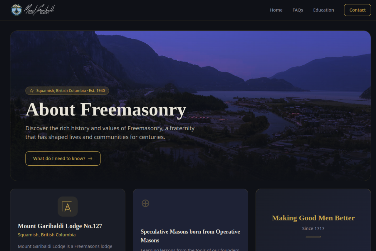 Screenshot of Mount Garibaldi Lodge homepage