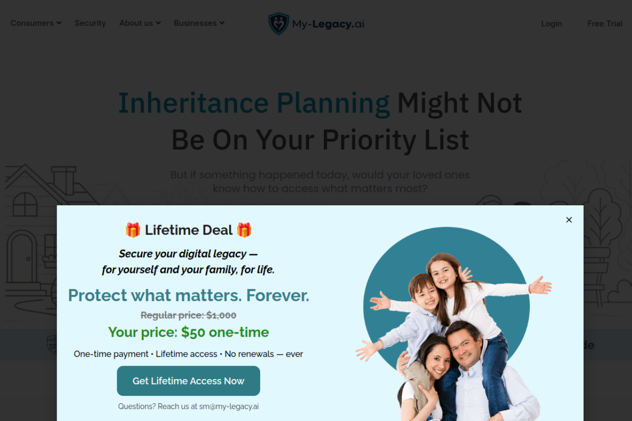 My legacy website screenshot