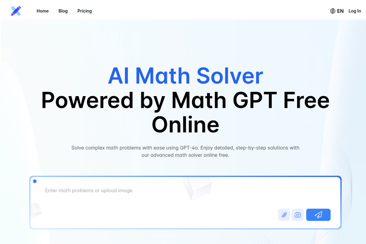 My Math Solver AI website screenshot