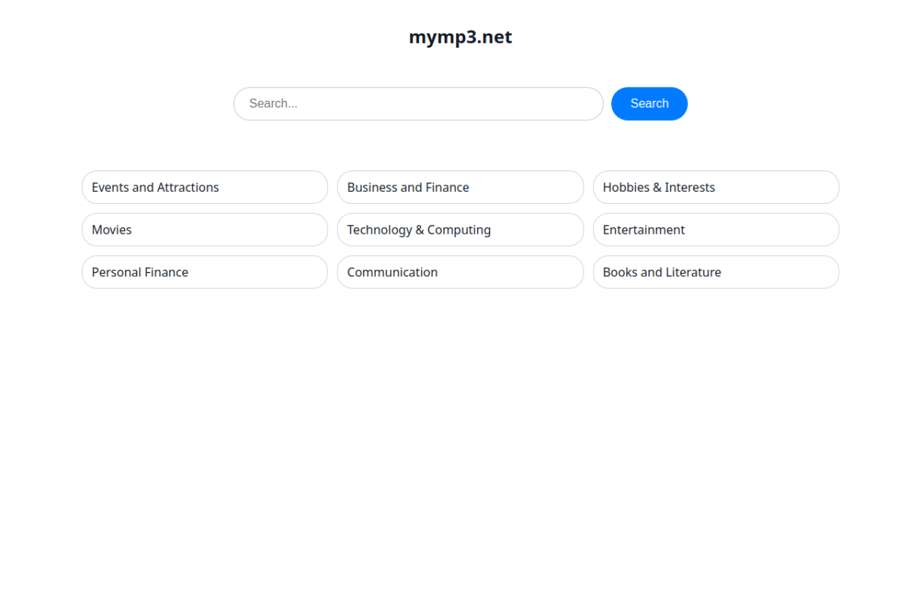 Mymp3 website screenshot