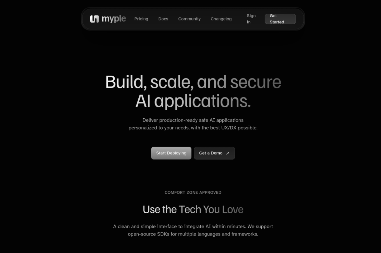 Myple website screenshot