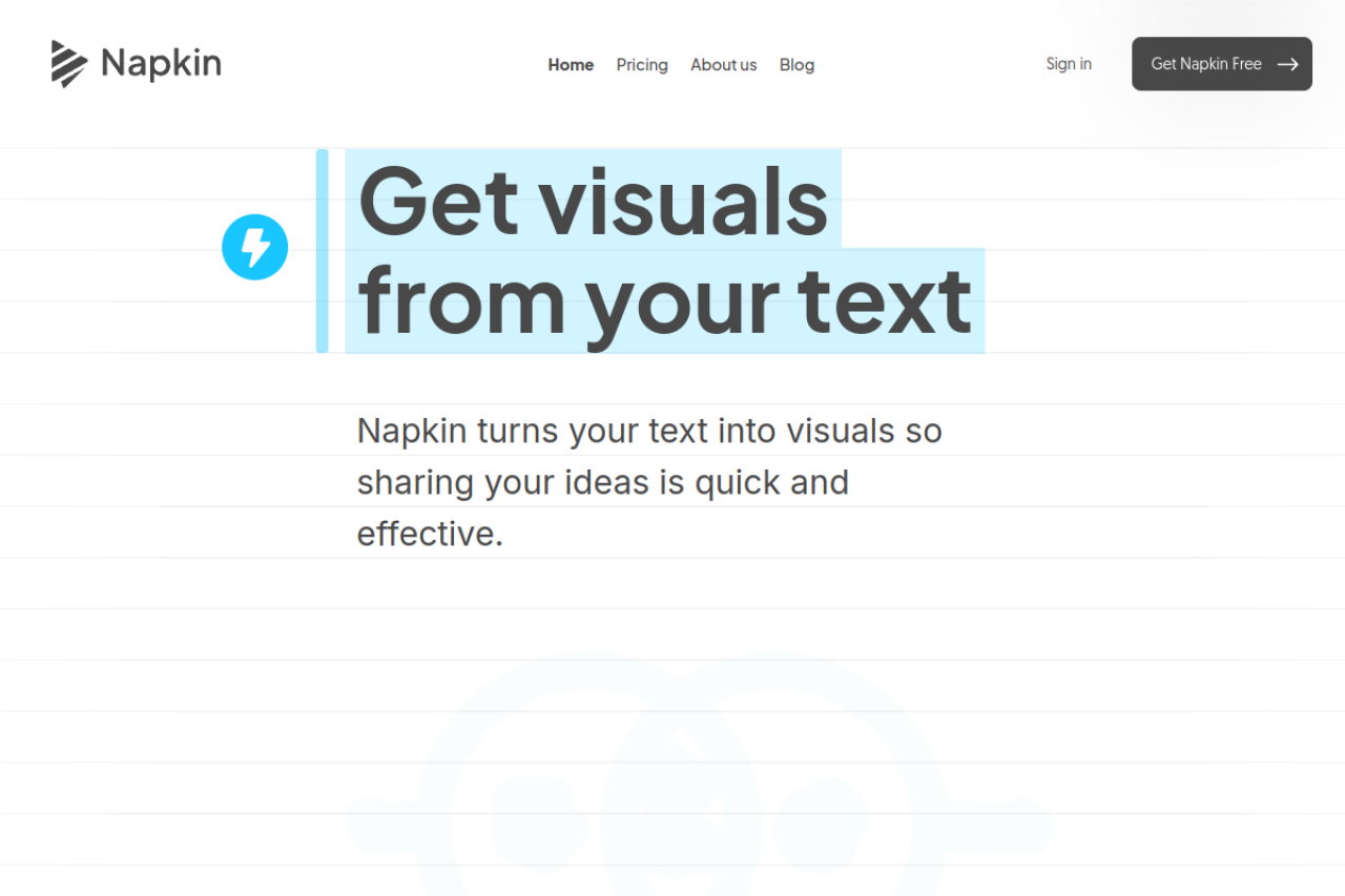 Napkin AI website screenshot