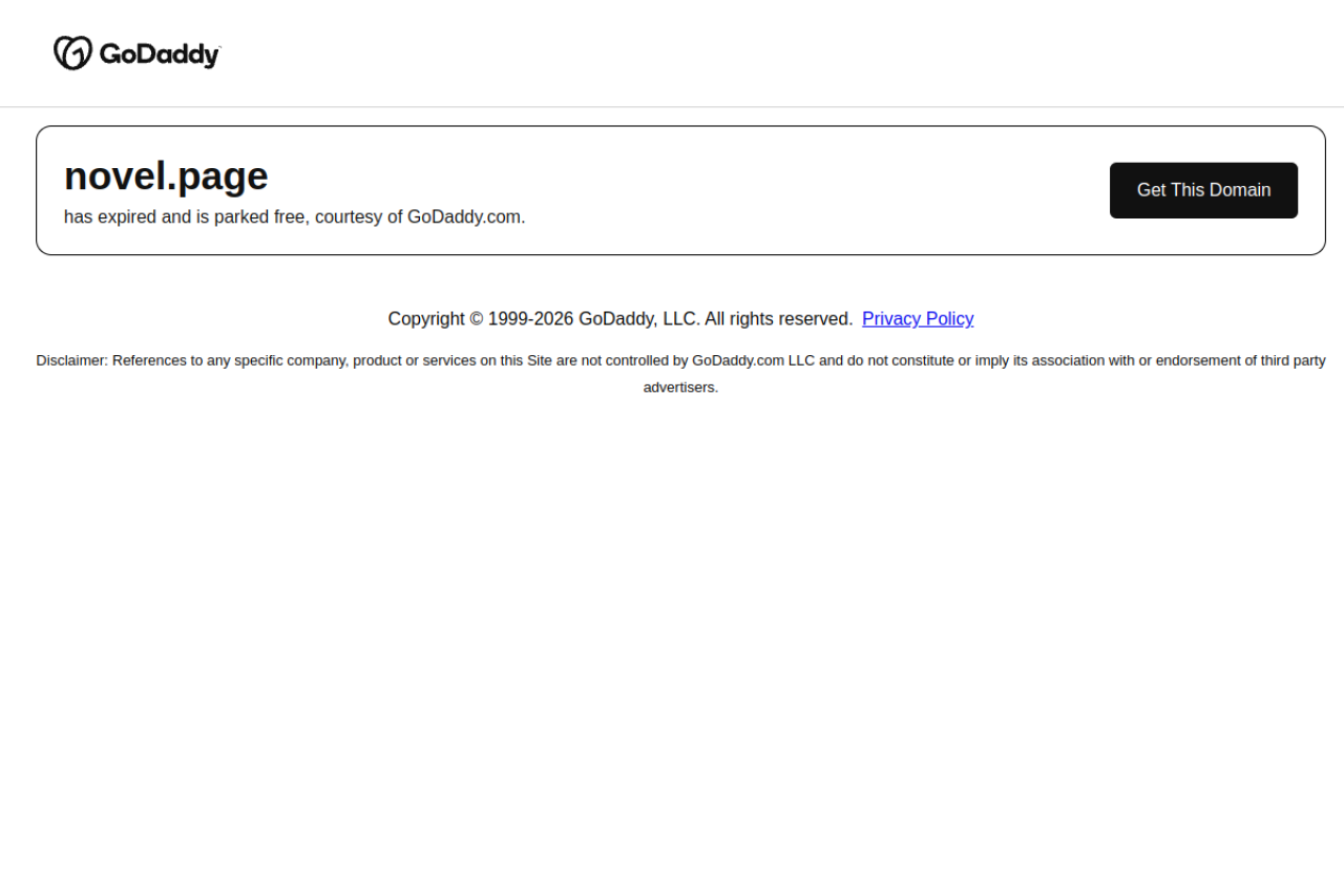 Novel website screenshot