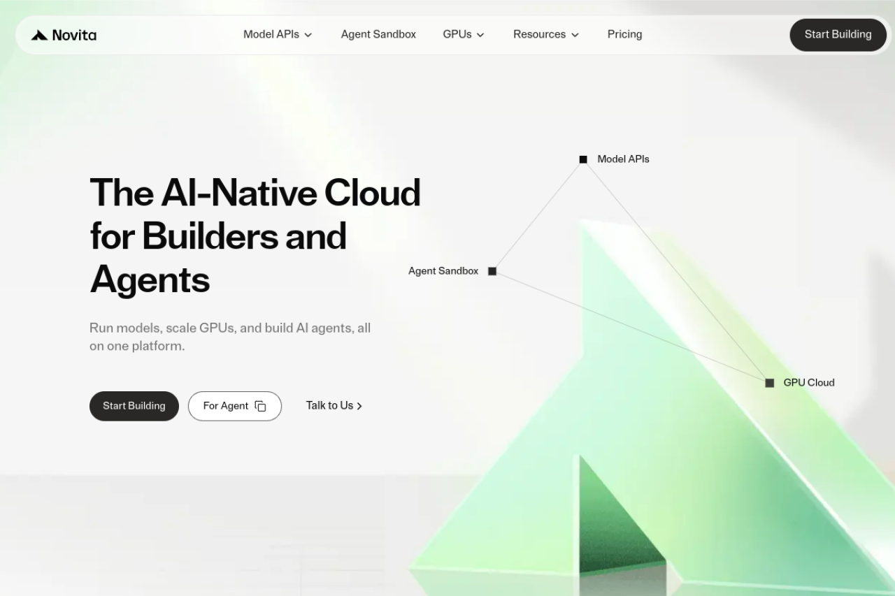Novita.ai website screenshot