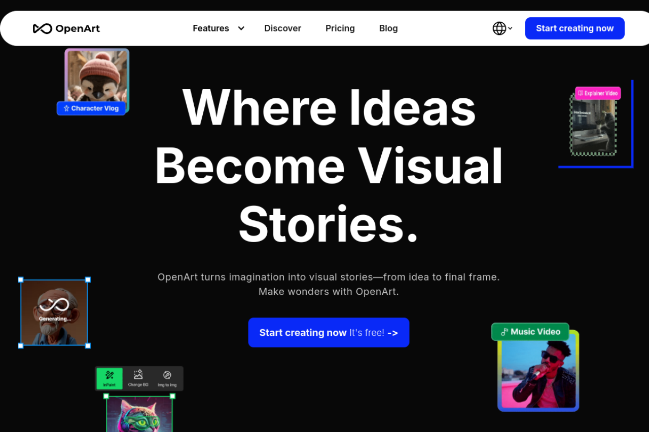 OpenArt website screenshot