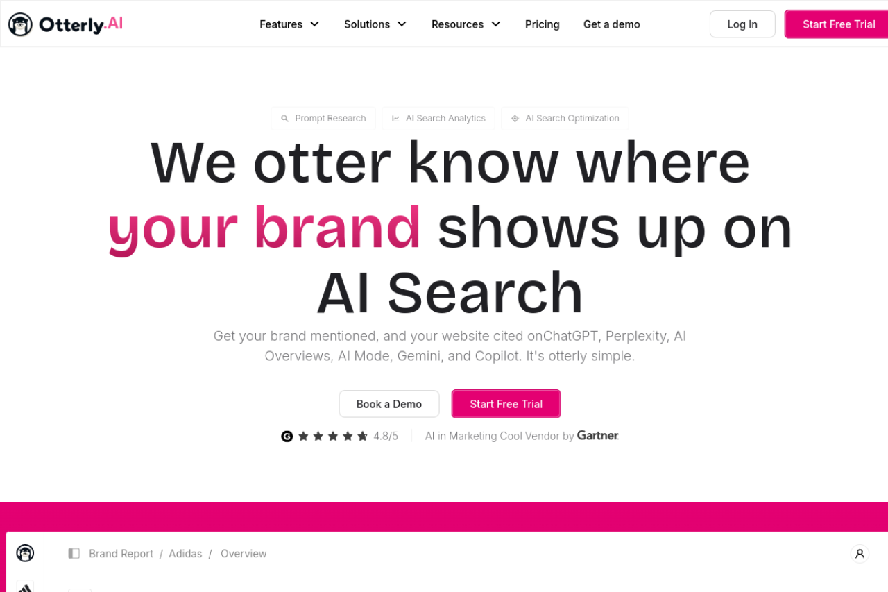 Otterly.AI homepage screenshot