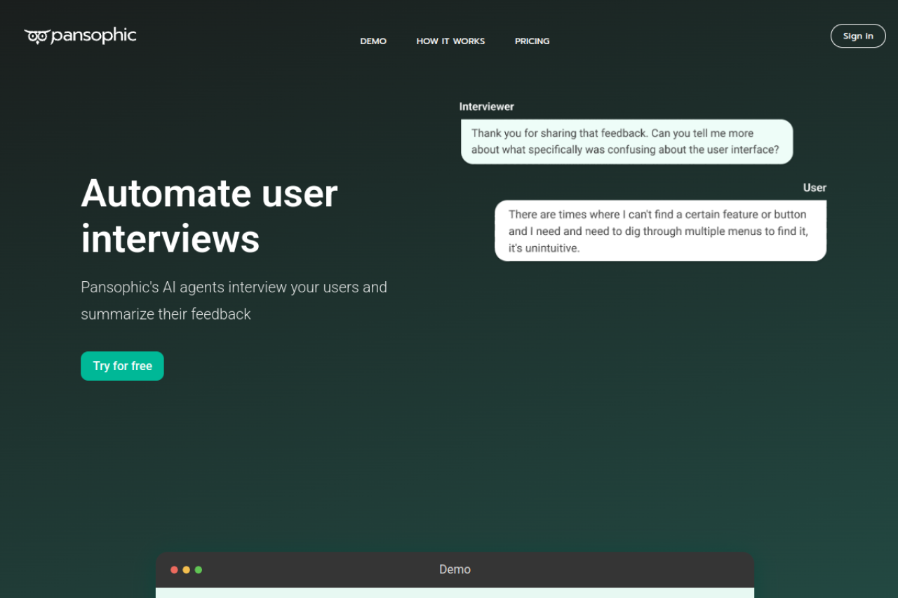 Pansophic website screenshot