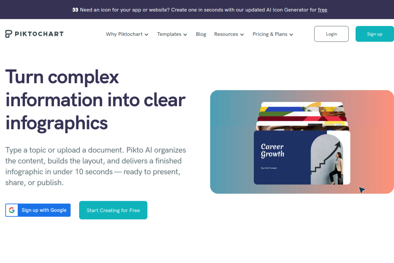Piktochart AI website screenshot
