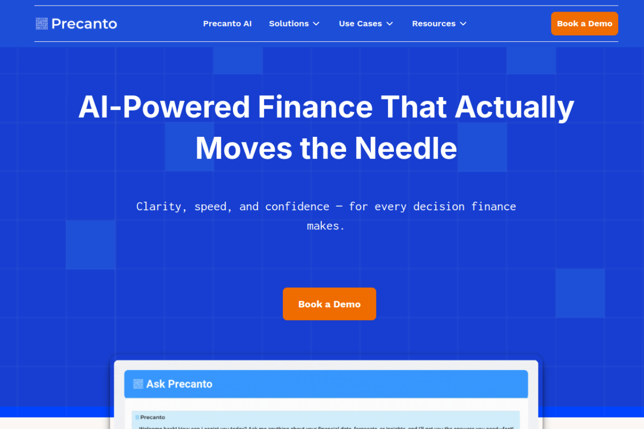 Precanto website screenshot