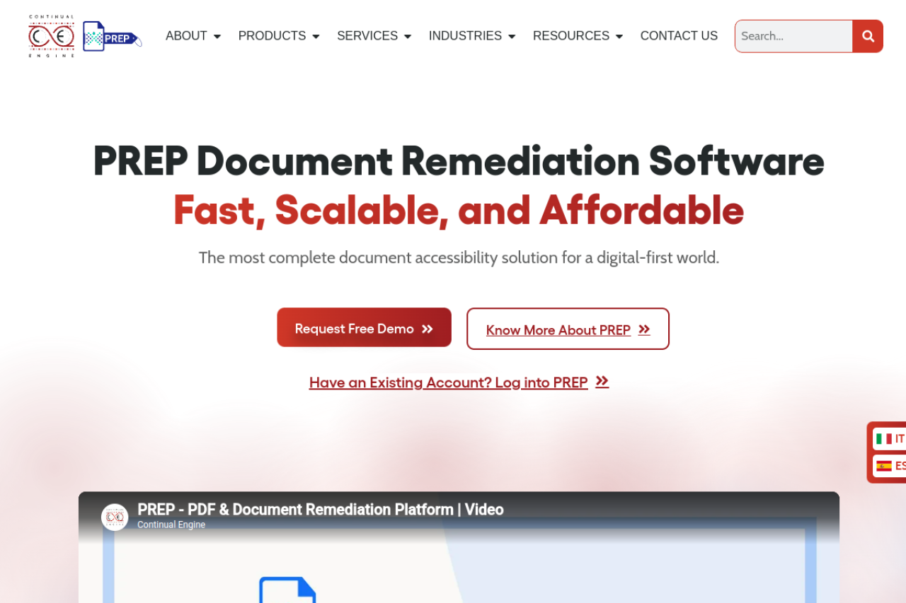 PREP website screenshot