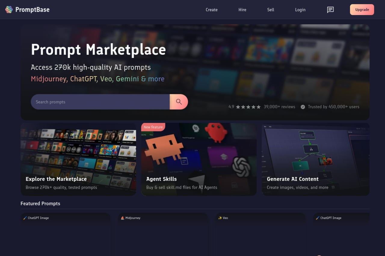 PromptBase website screenshot