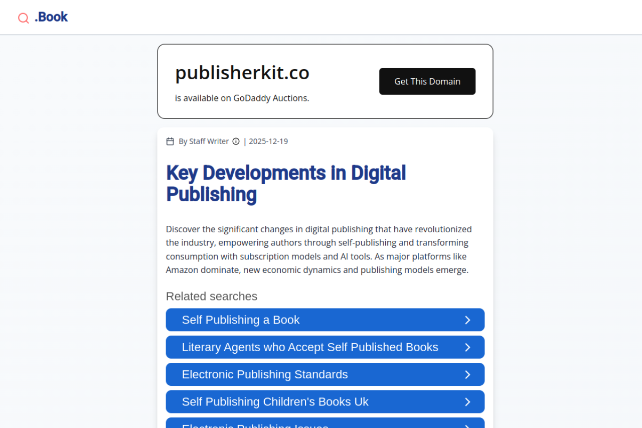 Publisherkit website screenshot