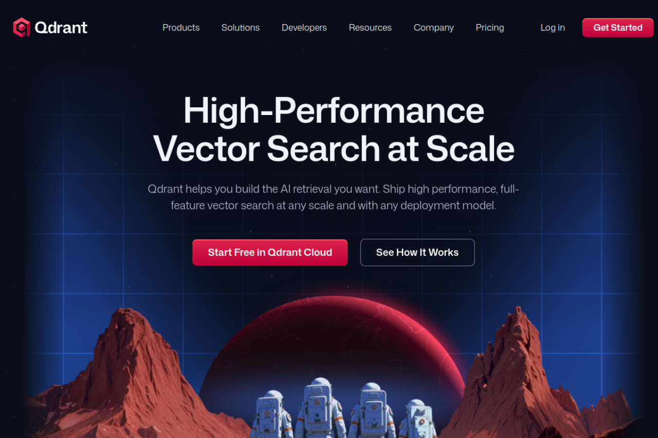 Qdrant website screenshot