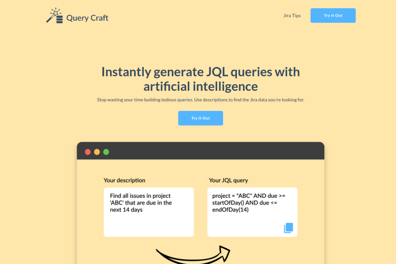 QueryCraft website screenshot
