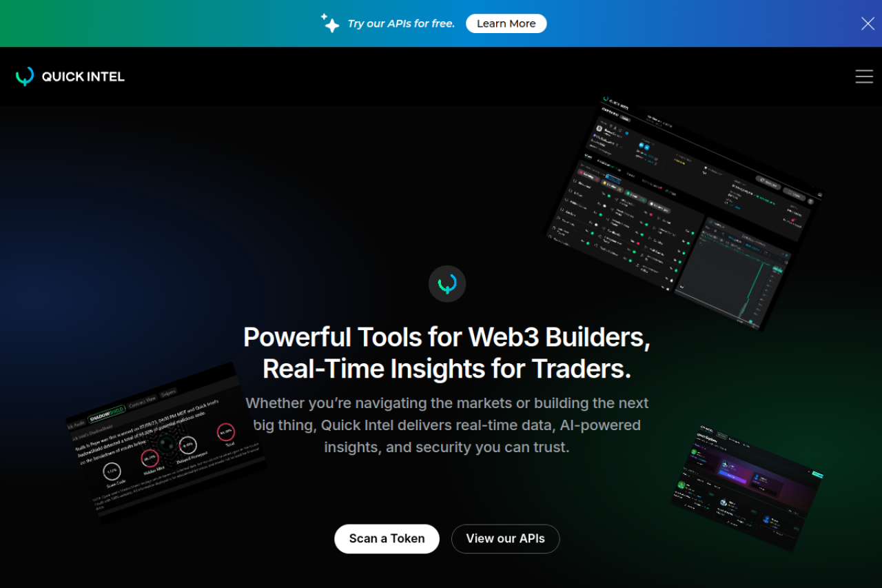 Quickintel Io website screenshot