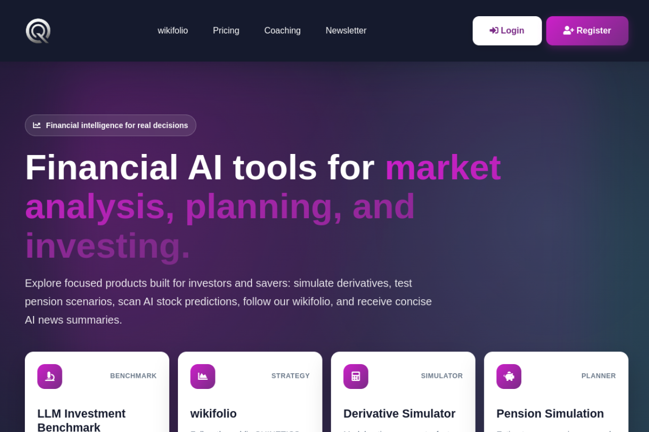 Quinetics website screenshot