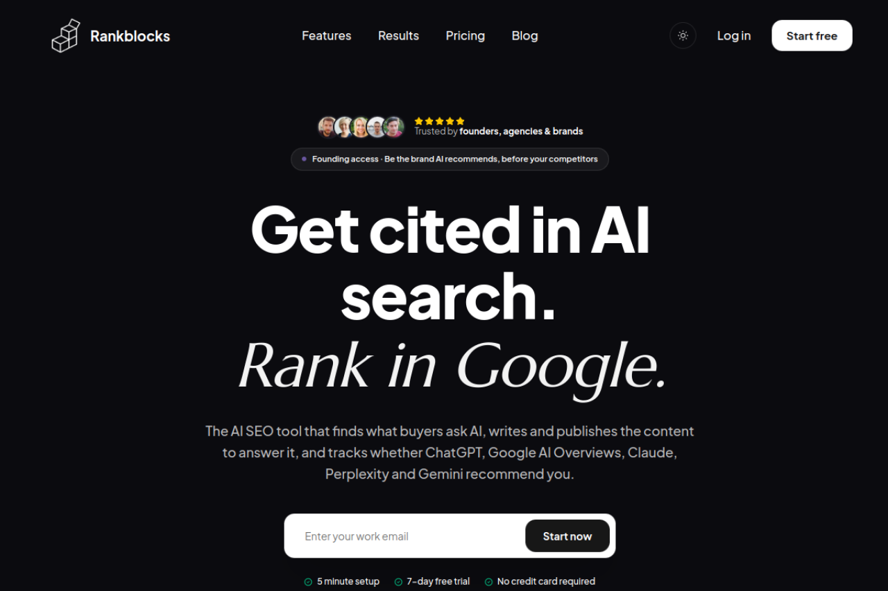 Rankblocks homepage screenshot