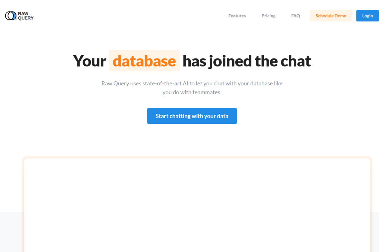 Raw Query website screenshot