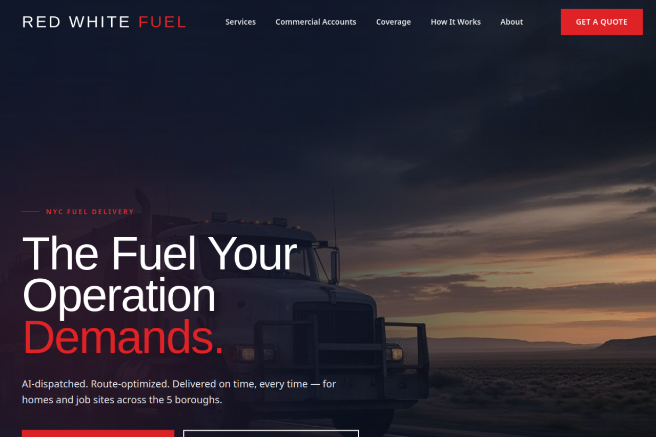 Red White Fuel website screenshot