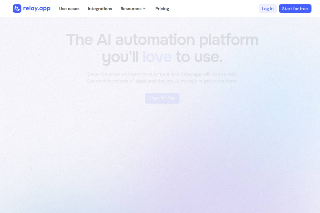 Relay App website screenshot