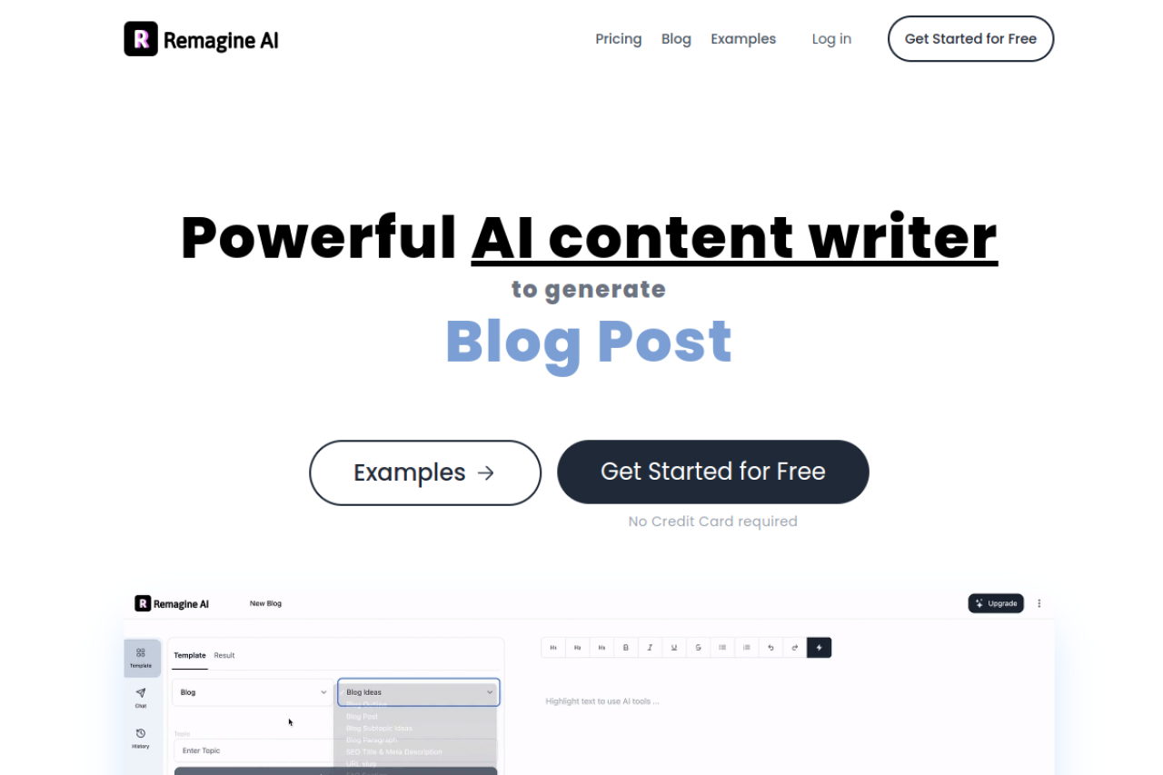Remagine Ai website screenshot