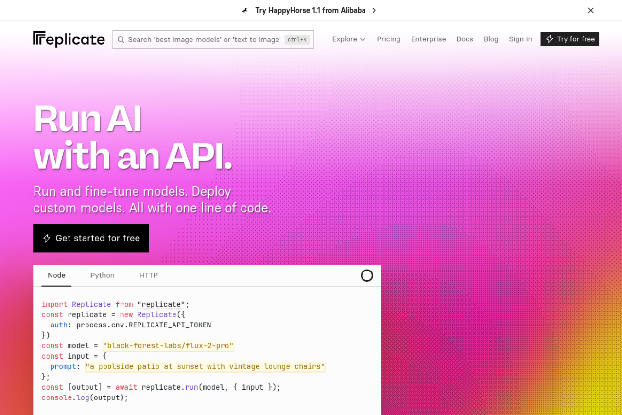 Replicate Ai website screenshot