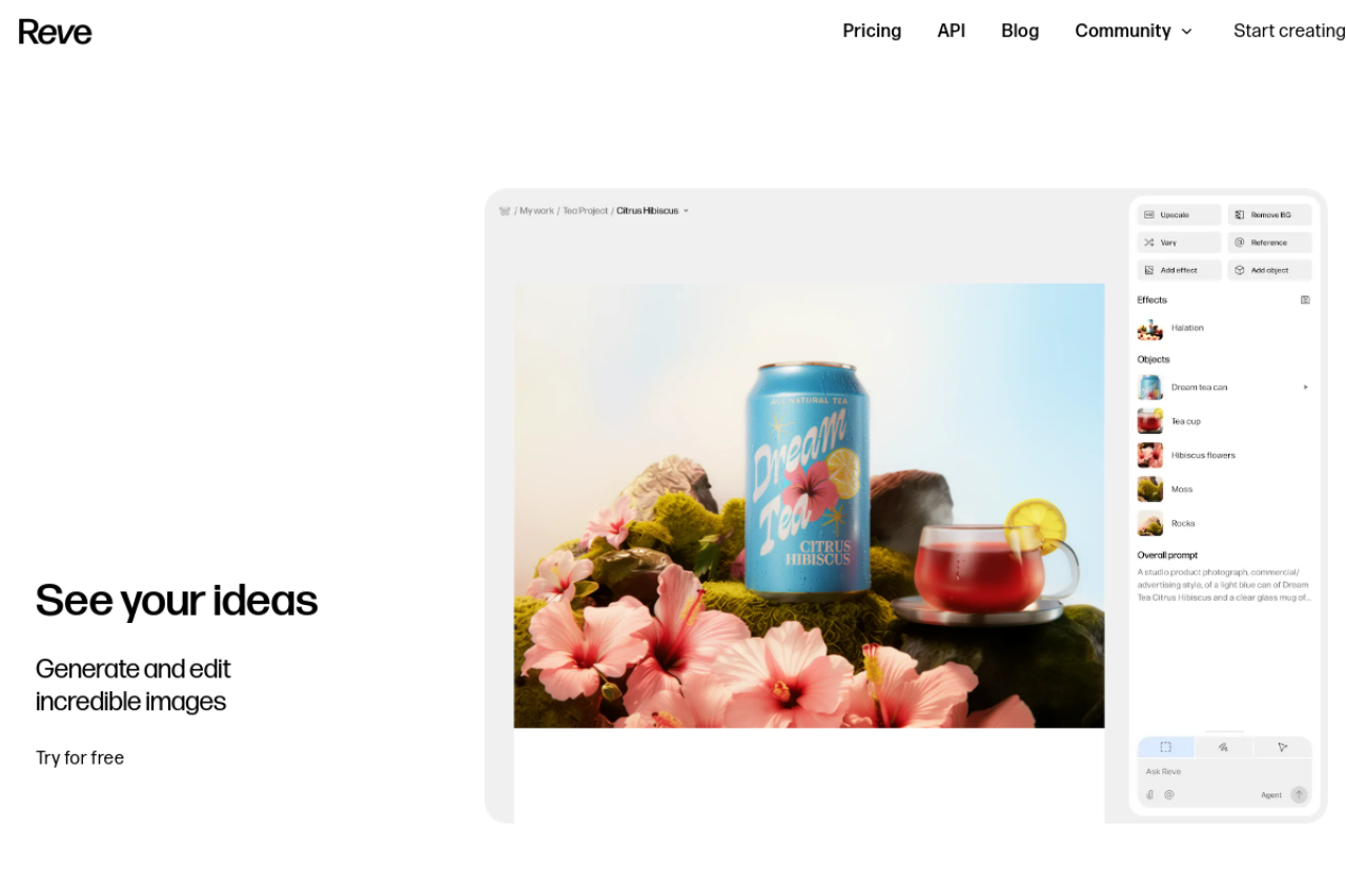 Reve Image website screenshot