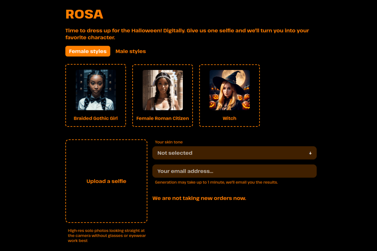 Rosa website screenshot