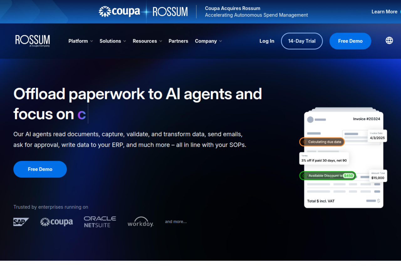 Rossum.ai website screenshot