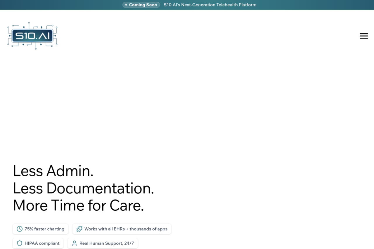 S10 Ai website screenshot